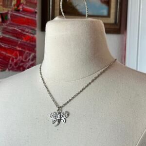 steampunk silver butterlfy pendant necklace